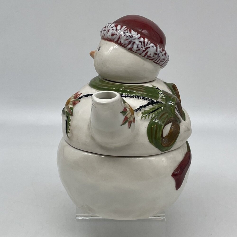 Jingle Bell Snowman Tracy Porter Let’s Hang Mistletoe 3 Pc Teapot & Mug Gift - Picture 4 of 14